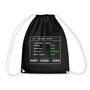 Cadeau humoristique IT Report Report d’incident de vérification système - Sac de sport léger - noir - Devant