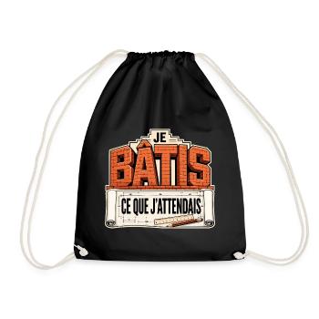 Je bâtis ce que j'attendais - Sac de sport léger - noir - Devant
