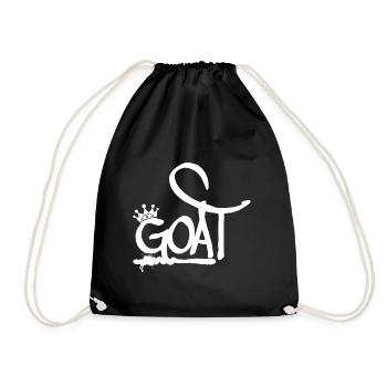 GOAT Greatest Of All Time Graffiti Crown (white) - Drawstring Bag - black - Front