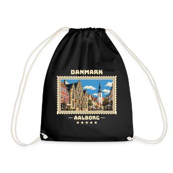 Danmark Aalborg Vintage Reisemarke - Turnbeutel - Schwarz - Vorne