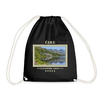 Irland Kylemore Abbey Vintage Reisemarke - Turnbeutel - Schwarz - Vorne