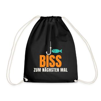 Biss zum nächsten Mal – Angler Spruch - Turnbeutel - Schwarz - Vorne