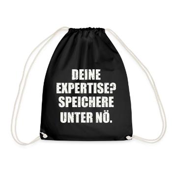 Sarkastischer Spruch - Turnbeutel - Schwarz - Vorne