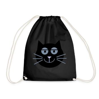 Katze (Schlafzimmerblick) - Turnbeutel - Schwarz - Vorne