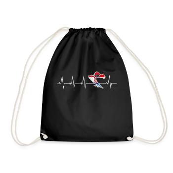 I love Croatia - heartbeat - Drawstring Bag - black - Front