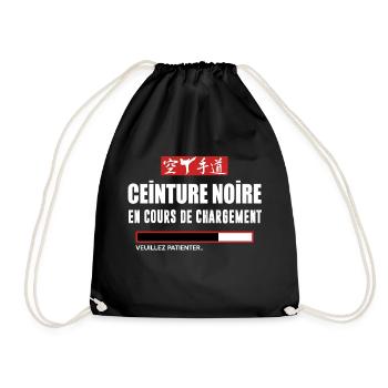 Karate - ceinture noire - Sac de sport léger - noir - Devant