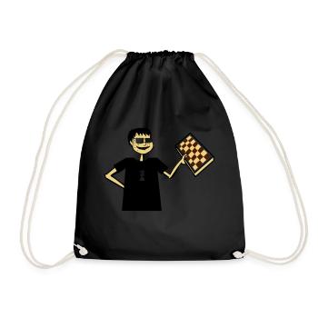 Chess Nerd Hobby Board Game Gift Glasses Cool - Drawstring Bag - black - Front