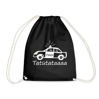Tobi´s Polizeiauto Tatütataaa - Turnbeutel - Schwarz - Vorne