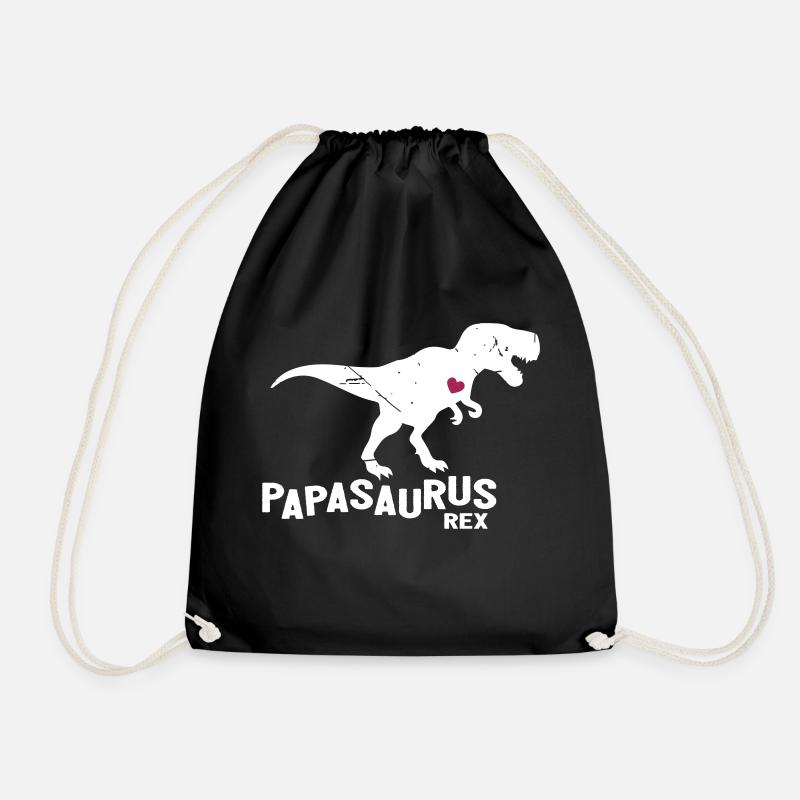 Papasaurus Dinosaur - Turnbeutel - Schwarz