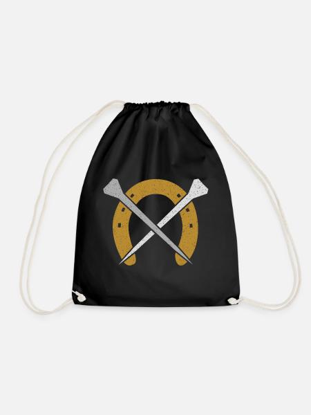 Hoefijzer, Hoefsmid, Smid Vintage - Gymtas - zwart