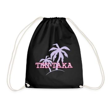 Tiki Taka / Kaua / Hawaii / Palme 3c - Turnbeutel - Schwarz - Vorne