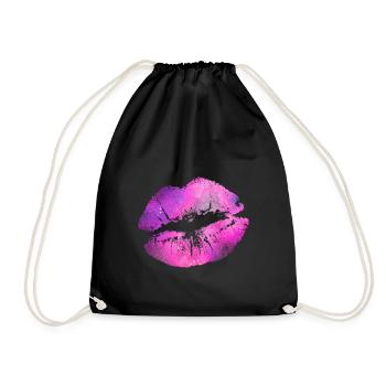 lèvres - Sac de sport léger - noir - Devant