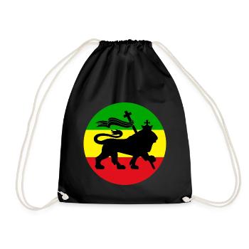 Reggae Rasta Lion of Zion grün gelb rot - Turnbeutel - Schwarz - Vorne