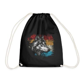 loup - Sac de sport léger - noir - Devant