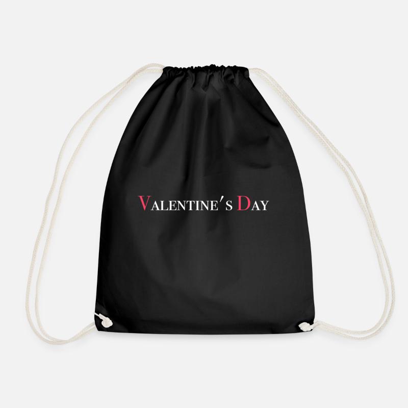 Valentine's Day Valentine's Day Valentine's Day - Drawstring Bag - black
