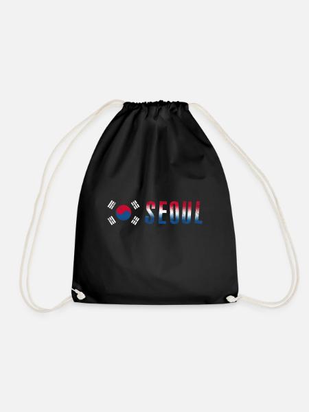 Seoul | Korea - Drawstring Bag - black