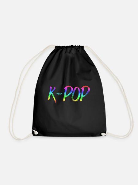 K-POP - Drawstring Bag - black
