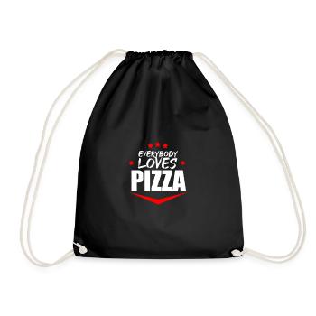 Pizza Liebe - Turnbeutel - Schwarz - Vorne