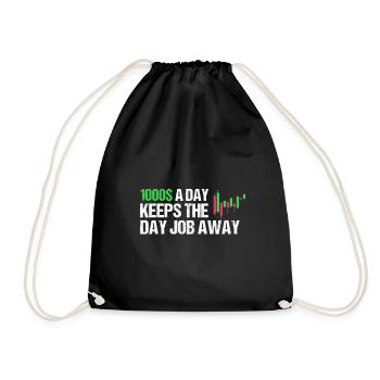 Day Trading T-Shirt Day Trader Financial Freedom - Drawstring Bag - black - Front