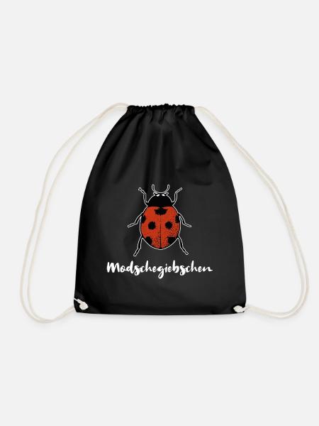 Modschegiebchen Marienkäfer Sächsisch Geschenk - Turnbeutel - Schwarz