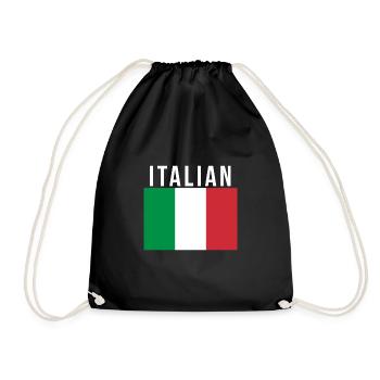 Italian Italienisch - Turnbeutel - Schwarz - Vorne
