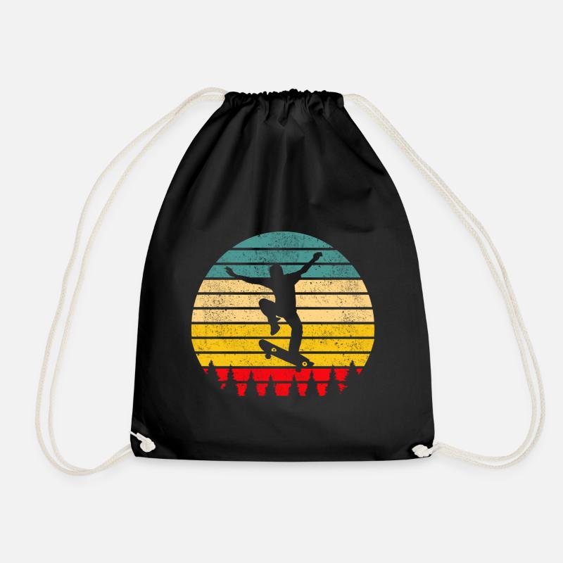 Skater Skateboard - Drawstring Bag - black