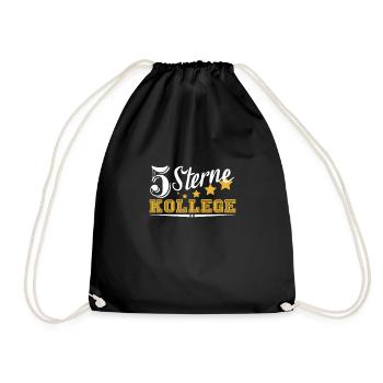 Best work colleague 5 star colleague gift - Drawstring Bag - black - Front