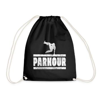 Parkour Freerunning Sports Athlete Extremesport - Drawstring Bag - black - Front