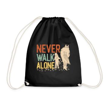 Never walk alone - Pferd - Vintage - Turnbeutel - Schwarz - Vorne