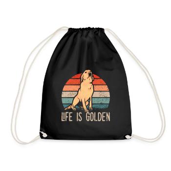 Golden Retriever - Life is golden - Chien - Sac de sport léger - noir - Devant