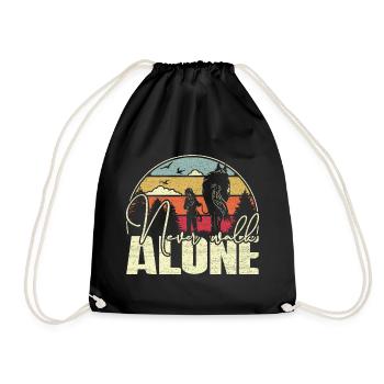 Never walk alone - Cheval de style vintage - Sac de sport léger - noir - Devant