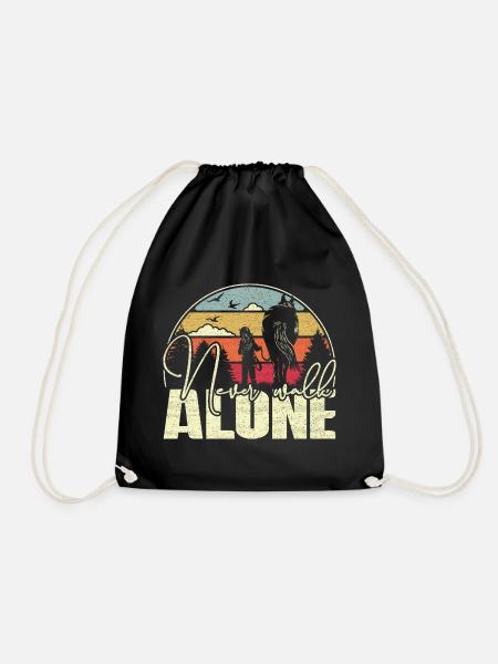 Never walk alone - Pferd im Vintage Stil - Turnbeutel - Schwarz