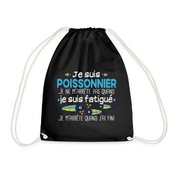 Poissonnier poisson métier cadeau humour - Sac de sport léger - noir - Devant