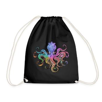 TINTENFISCH KRAKE OKTOPUS - Turnbeutel - Schwarz - Vorne