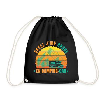 j me barre en camping car - Sac de sport léger - noir - Devant