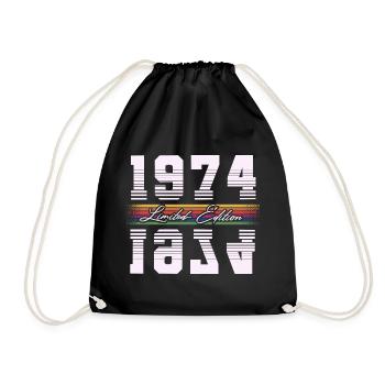 1974 Year of birth Vintage Year of construction Birthday - Drawstring Bag - black - Front