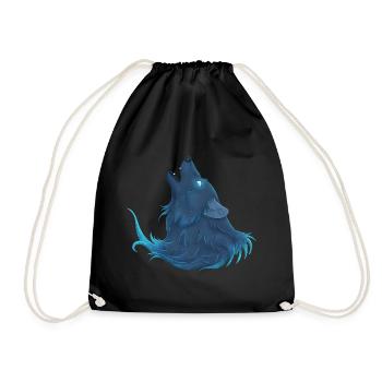 Heulender blauer Wolf - Guide Loup Bleu - Turnbeutel - Schwarz - Vorne