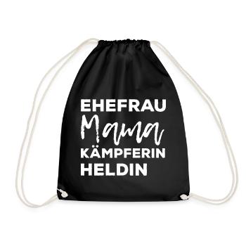 Ehefrau Mama Kämpferin Heldin - Turnbeutel - Schwarz - Vorne