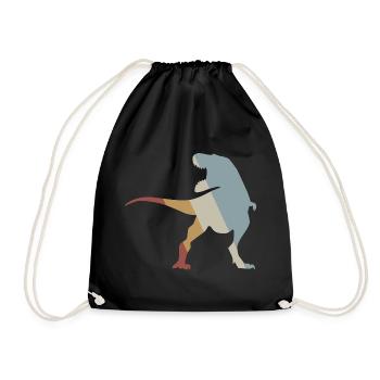 Dinosaure Rétro Style Vintage - Sac de sport léger - noir - Devant