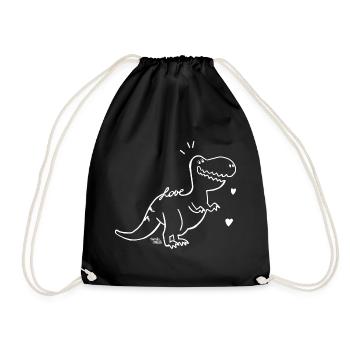 Dinosaure - bébé T-Rex - Sac de sport léger - noir - Devant