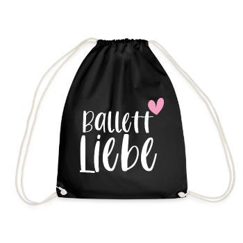 Ballett Liebe Ballerina Balletttänzerin Geschenk - Turnbeutel - Schwarz - Vorne