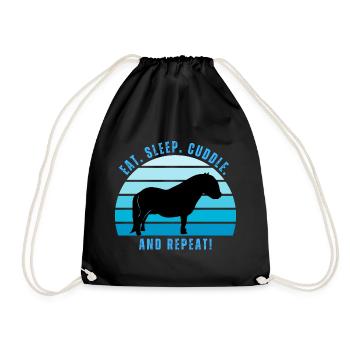 Shetland poney bonheur - Coucher de soleil de style rétro - Sac de sport léger - noir - Devant