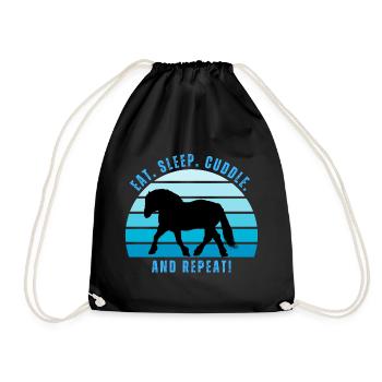 Kaltblut im Trob - Coucher de soleil dans un style rétro - Sac de sport léger - noir - Devant
