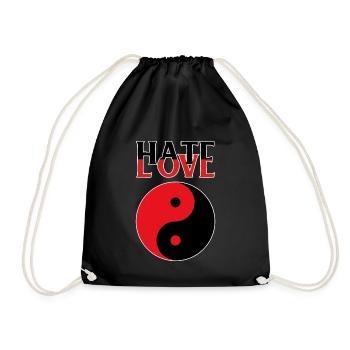 Yin Yang Love Hate - Drawstring Bag - black - Front