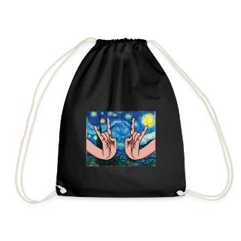 Rock japonais Hands dans la nuit étoilée - Sac de sport léger - noir - Devant