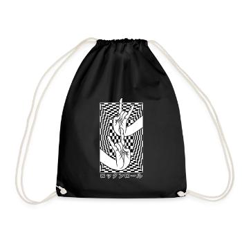 Mains japonaises avec Rock N Roll Mudra aux échecs - Sac de sport léger - noir - Devant