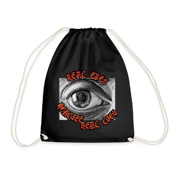 Real Eyes Realize Real Lies Open Your Eye And See - Drawstring Bag - black - Front