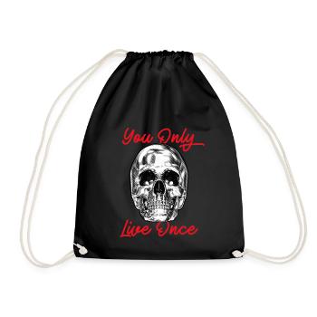 Skull You Only Live Once YOLO Chrome - Drawstring Bag - black - Front