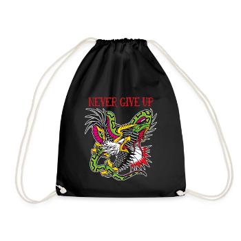 Tatouage traditionnel Old School Aigle et Serpent - Sac de sport léger - noir - Devant