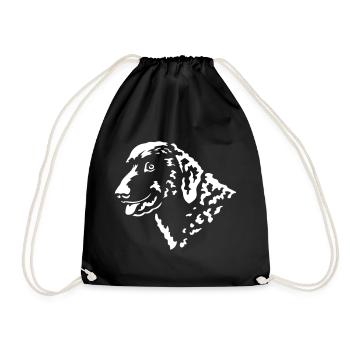 Curly-Coated Retriever Head "Black Edition" - Drawstring Bag - black - Front